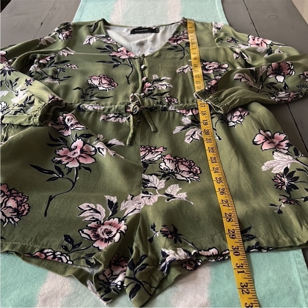 MINKPINK Floral Print V-Neck Long Sleeve Romper - Picture 12 of 14